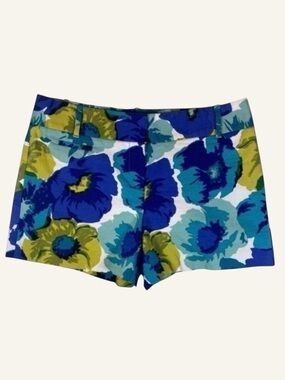 LOFT Marisa Bold Large Floral Multicolor Cotton Shorts Size 4